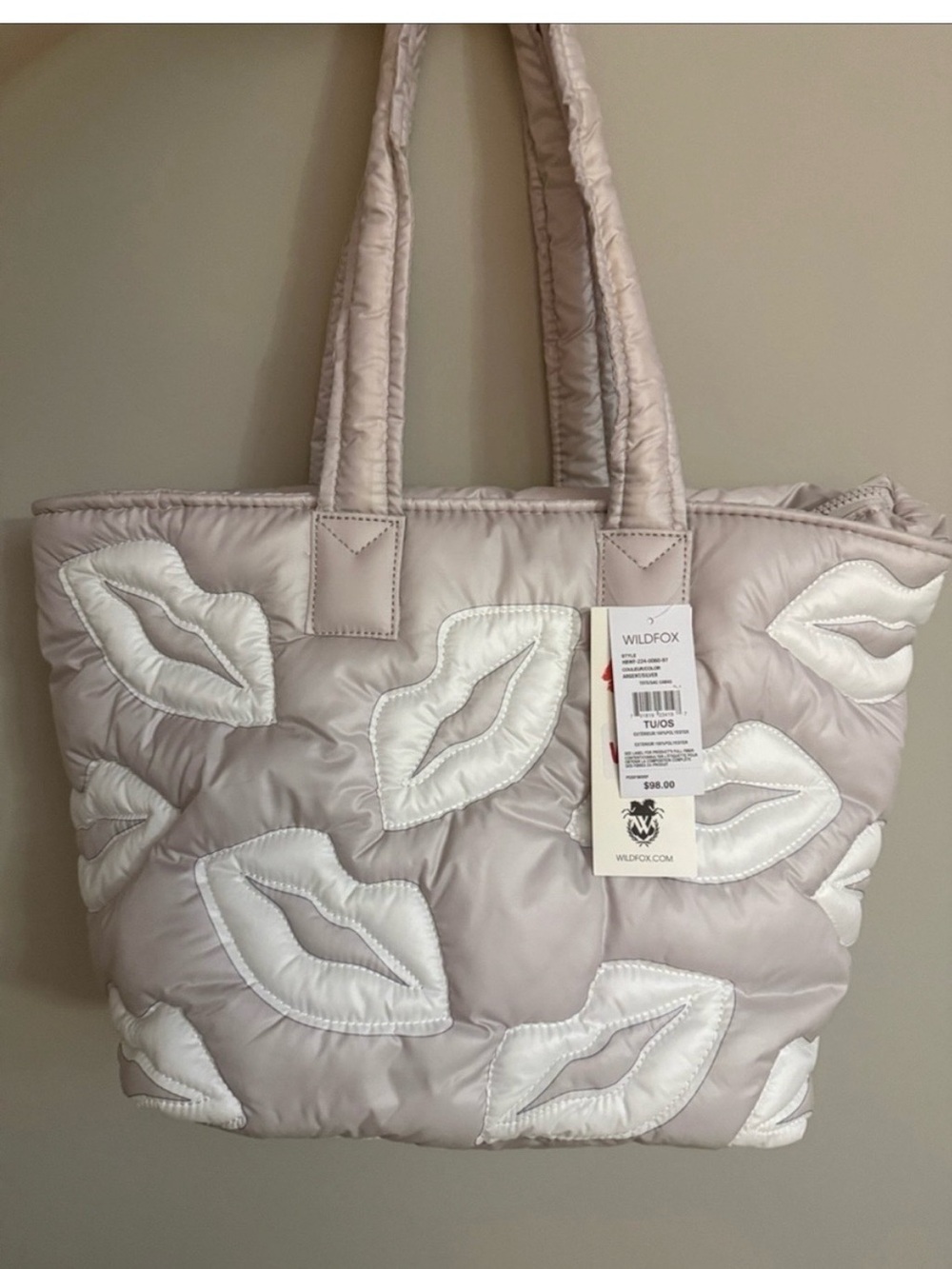 NWT Wildfox Quilted Puffer Tote Bag 💋 Choose Your Color!